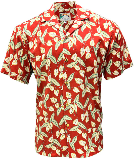 Red Mini Anthurium Hawaiian Shirt