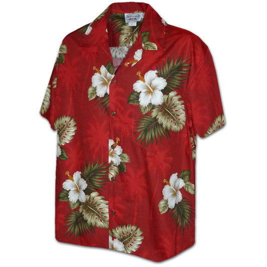 Hibiscus Islands Red Hawaiian Shirt