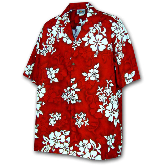 Hibiscus Red Hawaiian Shirt