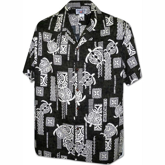 Black Tribal Turtles Hawaiian Shirt
