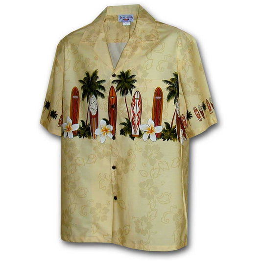 Beige Surfs Up Hawaiian Shirt