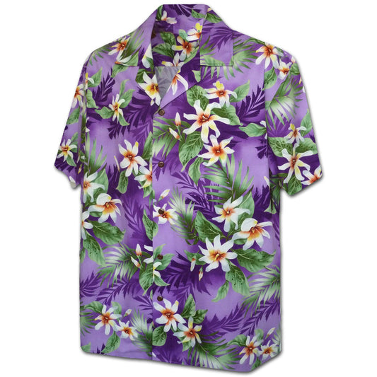 Purple Tropical Tiare Hawaiian Shirt