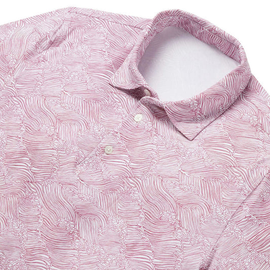 Red Molokai Channel Performance Polo Hawaiian Shirt