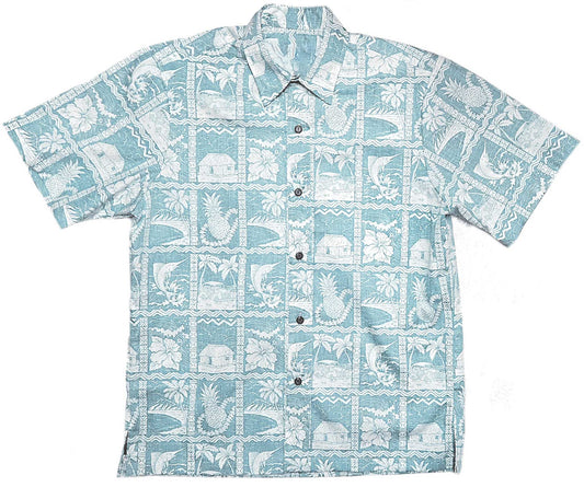 Reverse Pineapple Shack Teal Hawaiian Shirt
