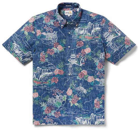 Forbidden Gardens Navy Hawaiian Shirt