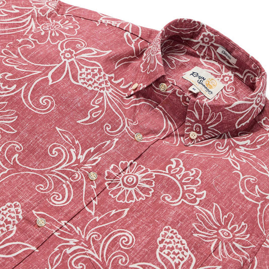 Hawaiian Gardenias Faded Ginger Hawaiian Shirt