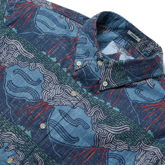 Blue Lua Pele Hawaiian Shirt