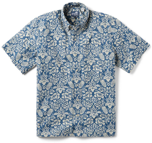 Navy Oahu Harvest Hawaiian Shirt