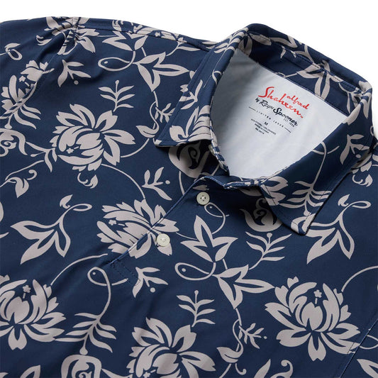 Classic Pareau Performance Polo - Insignia Blue Hawaiian Shirt