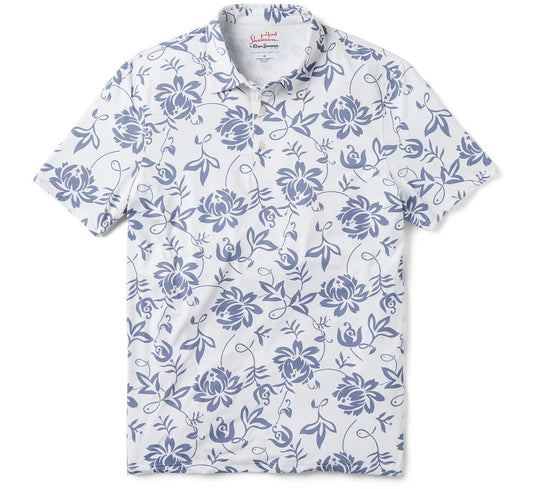 Classic Pareau Performance Polo - White Hawaiian Shirt