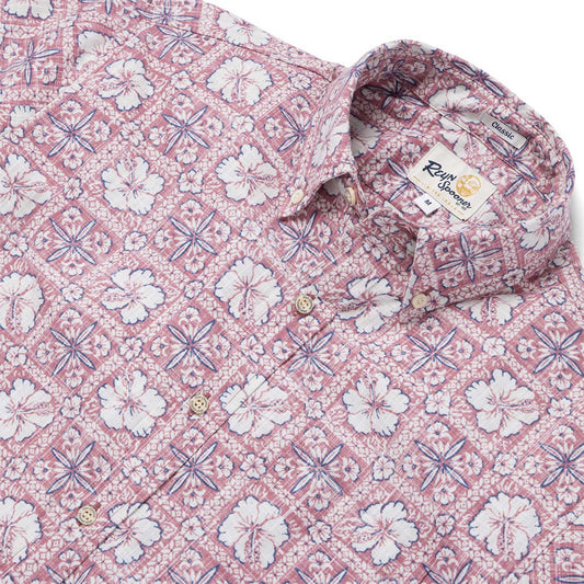 Faded Ginger Pua Patchwork Hawaiian Shirt