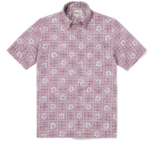 Faded Ginger Pua Patchwork Hawaiian Shirt