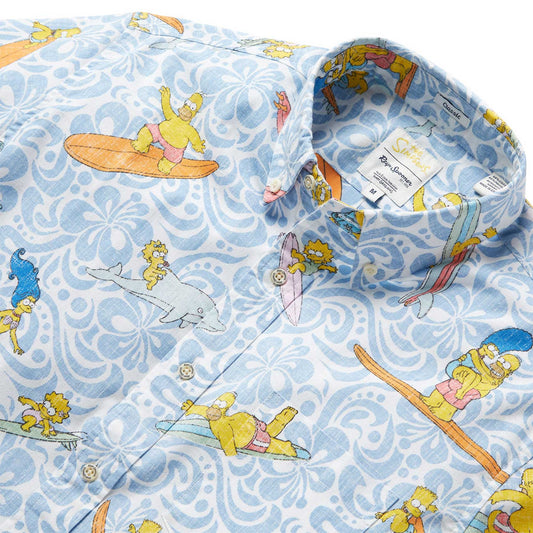 Chambray The Simpsonsβ’ Cowabunga Hawaiian Shirt