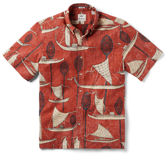 Maroon South Pacific Voyagers Hawaiian Shirt