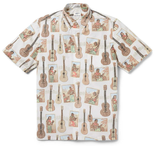 White Strummer's Paradise Hawaiian Shirt