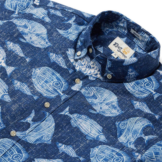 Navy The Reef Hawaiian Shirt