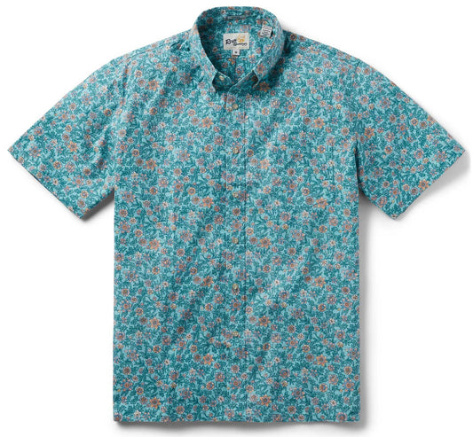 Turquoise Sea Wildflowers Hawaiian Shirt