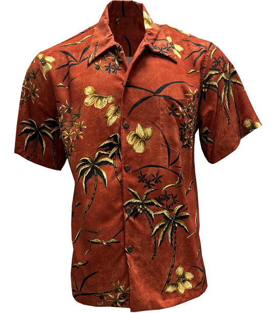 Rust Retro Oasis Hawaiian Shirt