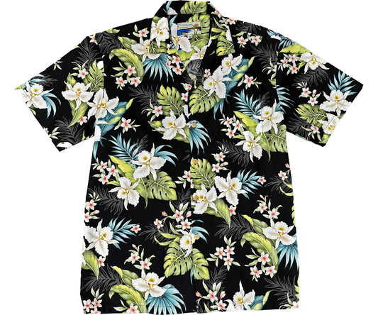 Cattleya Dream - Black Hawaiian Shirt
