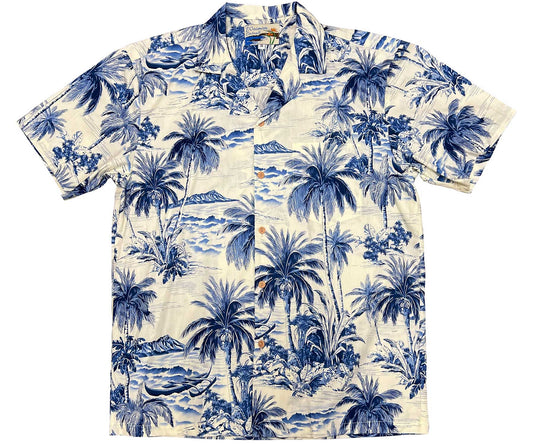 Blue Waikiki Beach Hawaiian Shirt