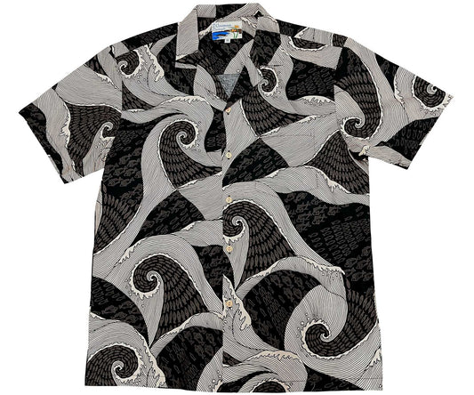Black Waves Hawaiian Shirt