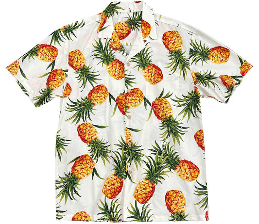 White Maui Gold Hawaiian Shirt