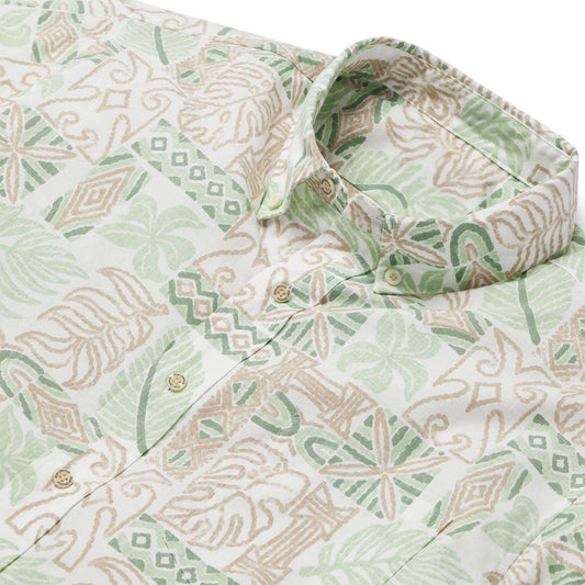 White South Pacific Tapa Hawaiian Shirt