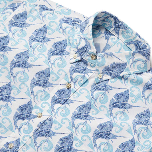 White Speedy Swords Hawaiian Shirt