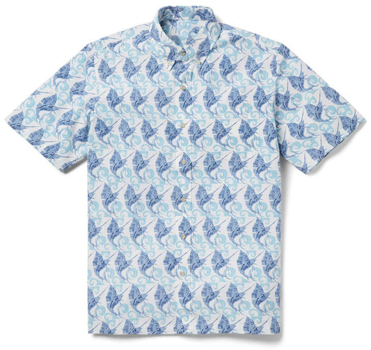 White Speedy Swords Hawaiian Shirt