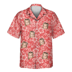 Japanese Hibiscus Blossom | Aloha Custom Hawaiian Shirts with Faces or Logos