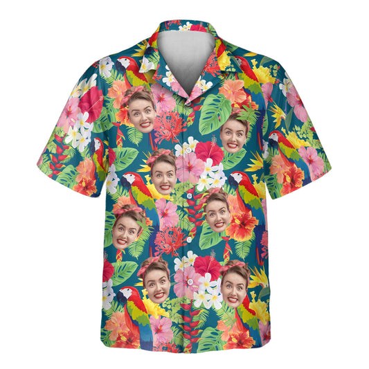 Macaw Jungle Vibes | Aloha Custom Hawaiian Shirts with Faces or Logos