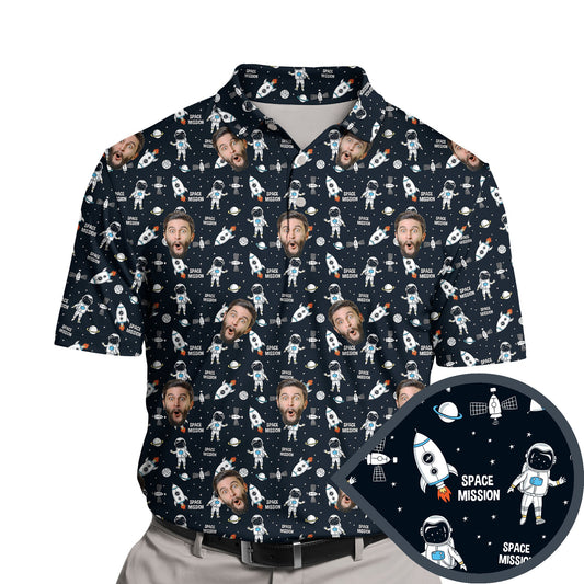 Space Doodle | Funny Golf Shirts with Faces or Logos