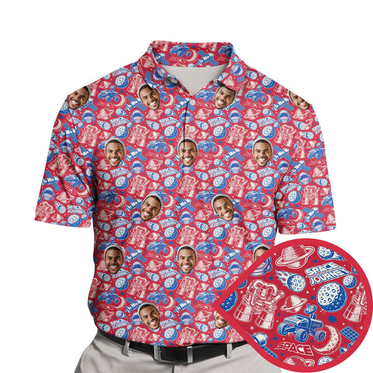 Space Journey | Funny Golf Shirts with Faces or Logos