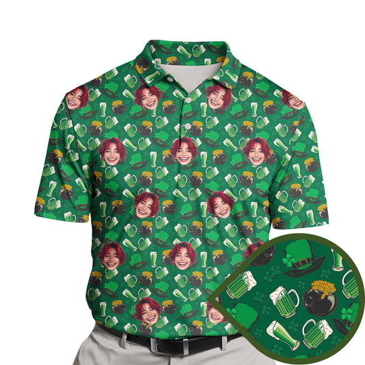 St. Patrick's Day Party | Funny Golf Shirts with Faces or Logos