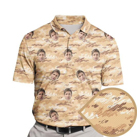 Tan Camo Crew | Funny Golf Shirts with Faces or Logos