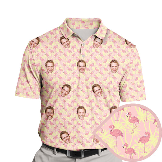 Tropical Flamingo | Funny Golf Shirts with Faces or Logos