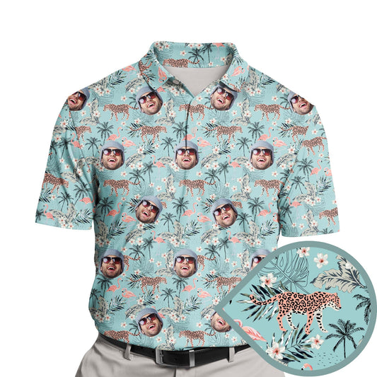 Tropical Leopard | Funny Golf Shirts with Faces or Logos