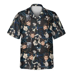 Tropical Night Bloom | Aloha Custom Hawaiian Shirts with Faces or Logos