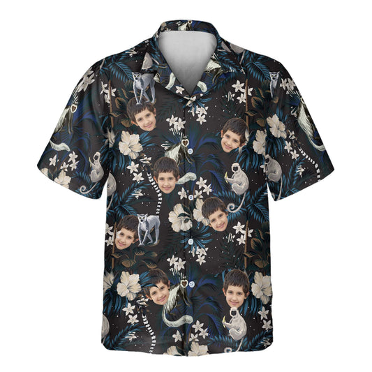 Tropical Night Bloom | Aloha Custom Hawaiian Shirts with Faces or Logos