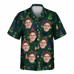 Witch's Brew Halloween Face Hawaiian Shirt