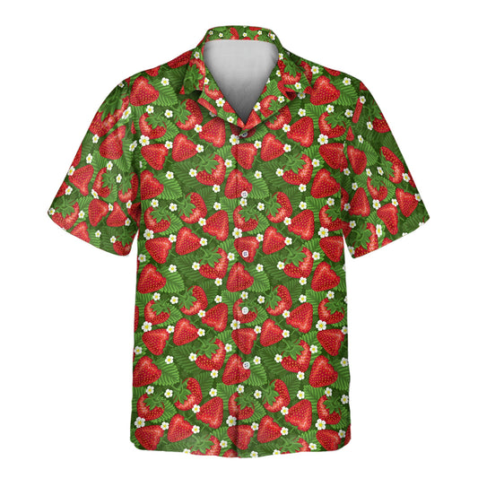 Juicy Strawberry Tropics | Aloha Custom Hawaiian Shirts with Faces or Logos