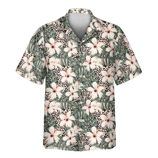 Monstera & Hibiscus Dream | Aloha Custom Hawaiian Shirts with Faces or Logos