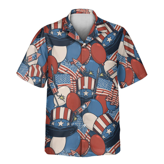 Retro American Patriotism | Aloha Custom Hawaiian Shirts with Faces or Logos