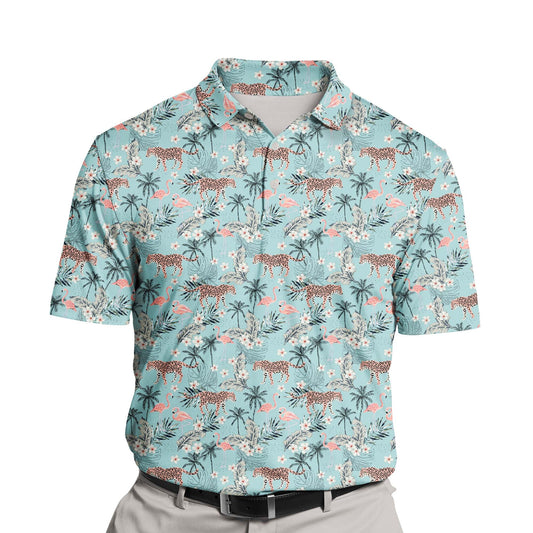 Tropical Leopard | Funny Golf Shirts with Faces or Logos