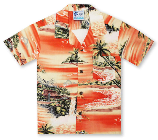 Boys Swaying Palms Hawaiian Shirt