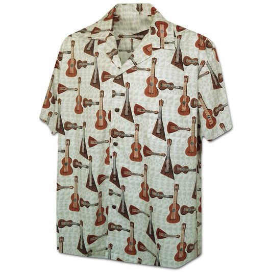 Aloha Ukulele - Cream Hawaiian Shirt