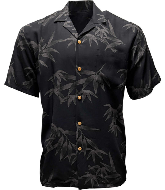 Bamboo - Black Hawaiian Shirt