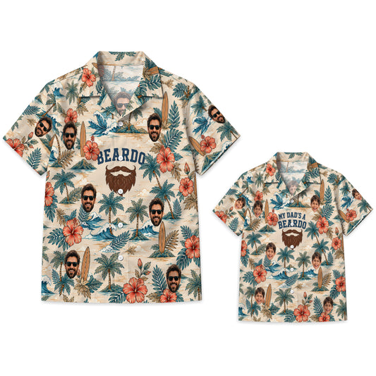 Beardo and My Dad’s a Beardo Custom Dad and Son Matching Hawaiian Shirts