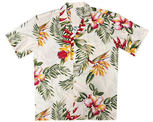 Beige Orchid Paradise Hawaiian Shirt