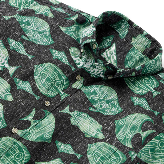 Black The Reef Hawaiian Shirt